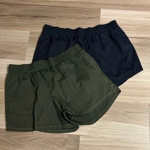 Set of All in Motion Green and Black Athletic Shorts Medium